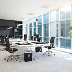 modern office space with large windows